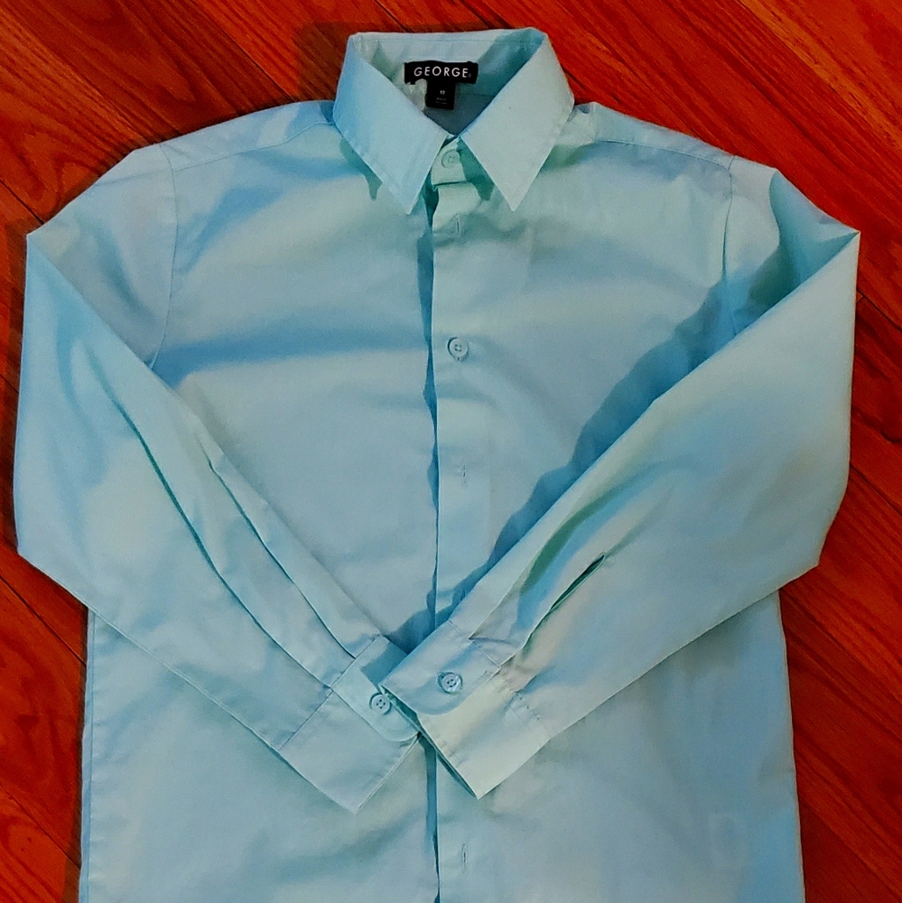 Mint Green Boys 12 Button Down Shirt